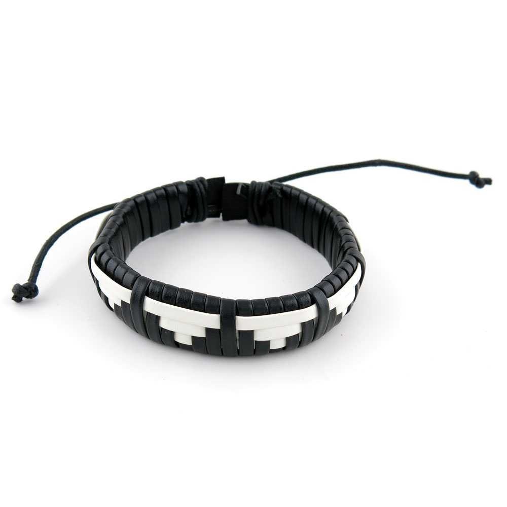 1 Piece Women's Men's Fashion Strand Bracelet 8006W Weave Plait Leather Braided Adjustable