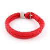 1 Piece Women's Men's Fashion Strand Bracelet 8015R Red Weave Plait Leather Braided Adjustable view 1
