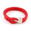 1 Piece Women's Men's Fashion Strand Bracelet 8015R Red Weave Plait Leather Braided Adjustable view 2