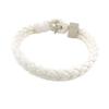 1 Piece Women's Men's Fashion Strand Bracelet 8015W White Weave Plait Leather Braided Adjustable view 1