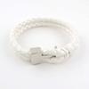 1 Piece Women's Men's Fashion Strand Bracelet 8015W White Weave Plait Leather Braided Adjustable view 2
