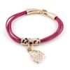 1 Piece Women's Men's Fashion Strand Bracelet 8069 Golden Handbag Leather Braided Adjustable view 1