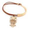 1 Piece Women's Men's Fashion Strand Bracelet 8073 Hollow Owl Leather Braided Adjustable view 1