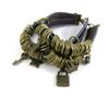 1 Pair Women's Men's Fashion Strand Bracelet 9019 Rings Key Lock A Pair Leather Braided Adjustable view 2