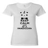 City Shirts Ladies Keep Calm and Be A Pandicorn T-Shirt Tee (Large, White w/Black) view 1