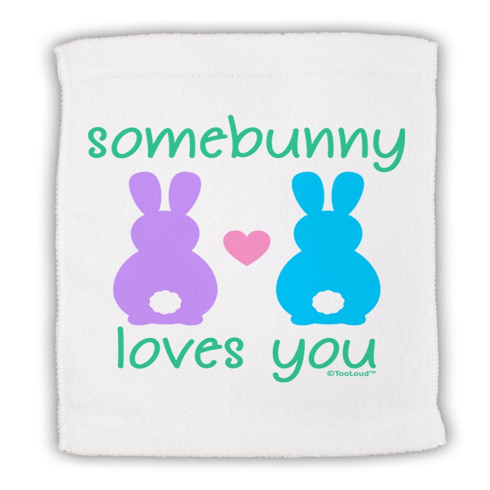 TOOLOUD Somebunny Loves You Micro Terry Sport Towel 11" x 18"