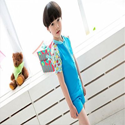 Childrens Uv Protection Swimsuit One-Piece Rash Guard (Blue, XL(Height:4'3"-4'7"))