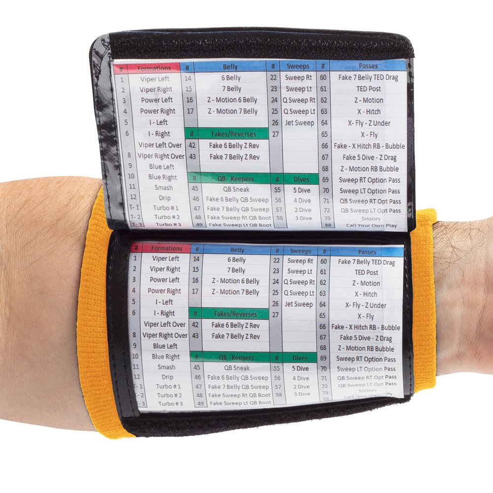 WristCoaches Football Play Wristbands - Youth Quarterback Gear - Wristband Playbook - Softball Wristbands for Signs