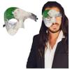 Half Face Masquerade Mask For Men Phantom Of The Opera Mask for Masquerade Party, Venetian Party, Mardi Gras, Halloween & Cosplay (Green/Silver) view 1
