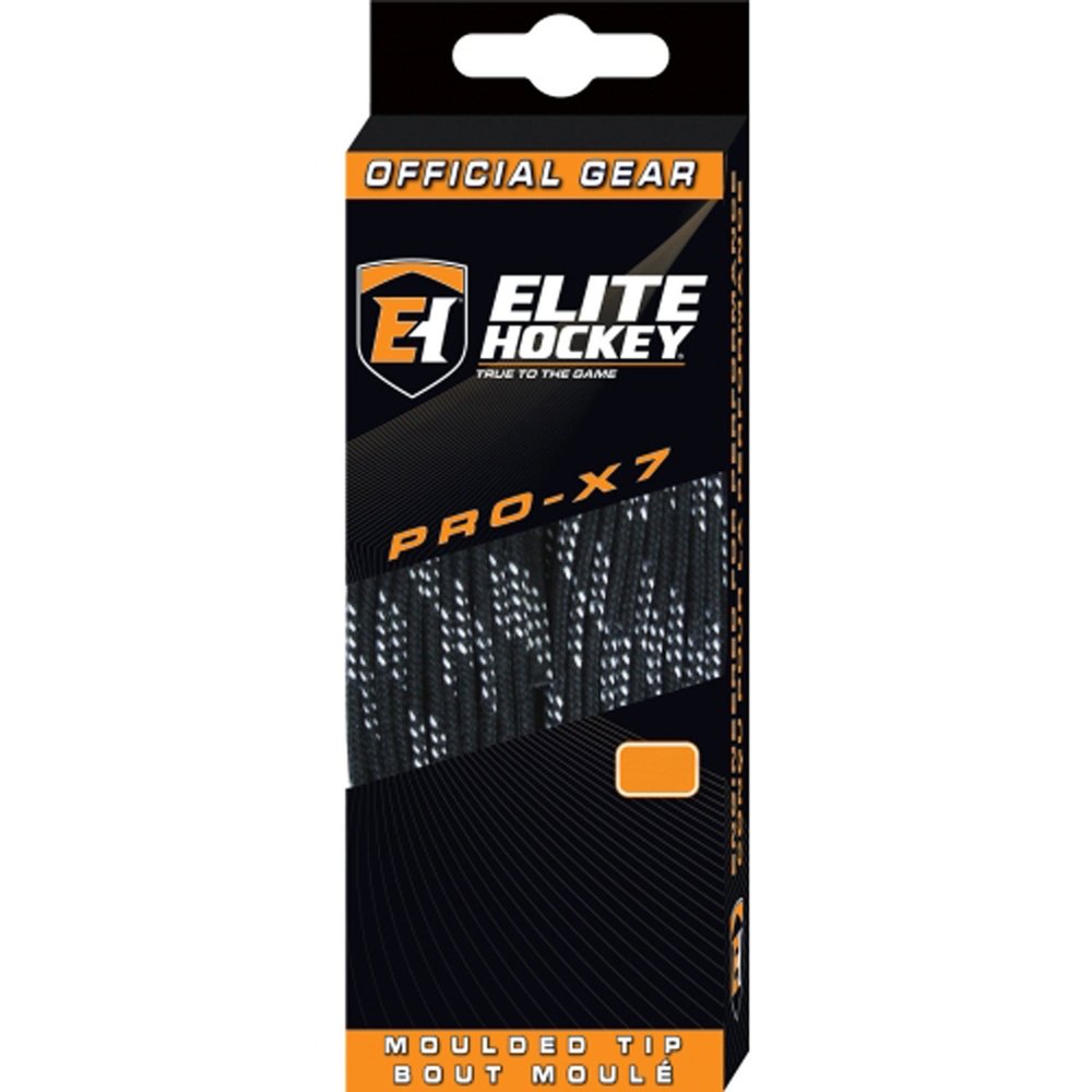 Elite Hockey PRO-X7 Skate Laces (X7-Black, 72")