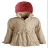 Pink Platinum Little Girls Waisted Leopard Spring Trenchcoat with Removable Hood - Khaki (Size 4T) view 1