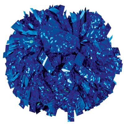 Chasse Holographic Cheerleading Pom Poms - Shiny Metallic Foil Cheer Pom with Baton Handle for Dance Sports Celebrations (Single, Crystal Royal)