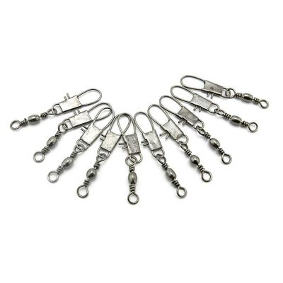 210 Pieces Test 10kg Cross Lock ID005-14 Swivel Fishing Tackle Fly Rings Coast Lock Snap Solid Ring Rolling Coastlock Sea Hooks Lures Ball Bearing Peche Pivot