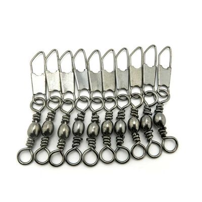 10 Pieces Test 23kg Cross Lock ID004-1I0 Swivel Fishing Tackle Fly Rings Coast Lock Snap Solid Ring Rolling Coastlock Sea Hooks Lures Ball Bearing Peche Pivot