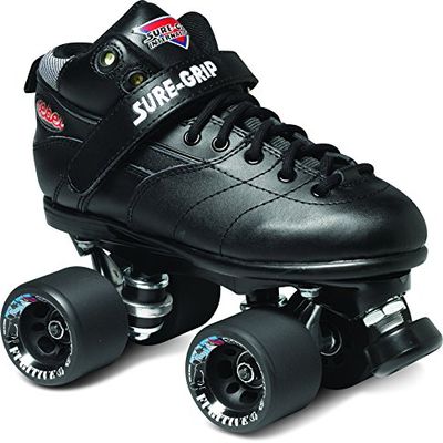 Sure-Grip Rebel Derby Roller Skates for Men & Women - 62mm Fugitive Polyurethane Wheels - Rock Plates Extended Support for Larger Sizes - Suitable for Indoor & Outdoor Skating - Beginner Friendly