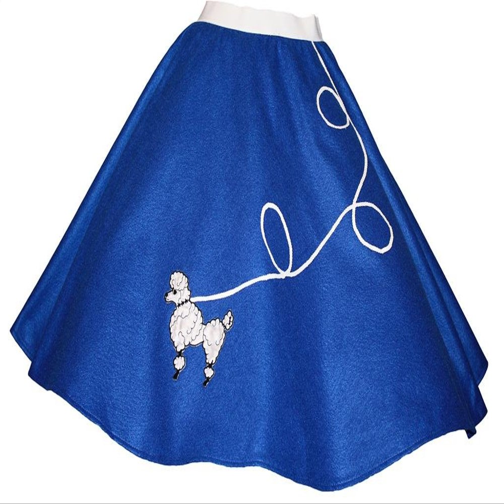 3 BIG NOTES - Children Felt Poodle Skirt Size Small/Medium (Waist: 20"- 26") (Length: 18") Blue
