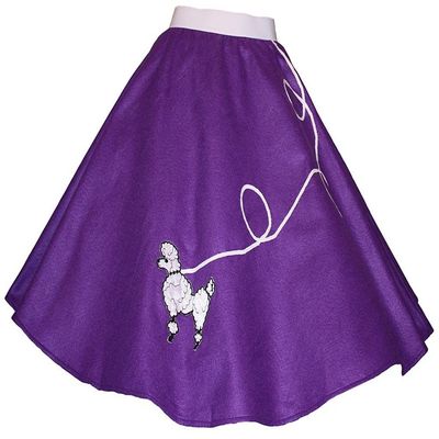 3 BIG NOTES - Children Felt Poodle Skirt Size Small/Medium (Waist: 18"- 25") (Length: 18") Purple