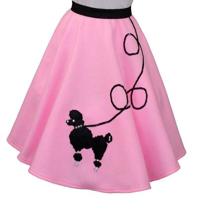 3 BIG NOTES - Children Felt Poodle Skirt Size Small/Medium (Waist: 18"- 23") (Length: 18") Pink