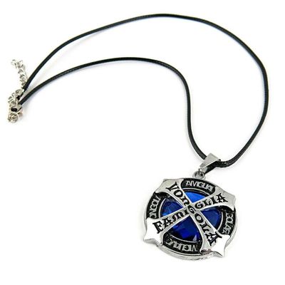 1 Piece Men's Women's Leather Necklace Collier Vintage Bib Retro Long Chain NL1029 Blue Rhinestone Sign