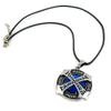 1 Piece Men's Women's Leather Necklace Collier Vintage Bib Retro Long Chain NL1029 Blue Rhinestone Sign view 1