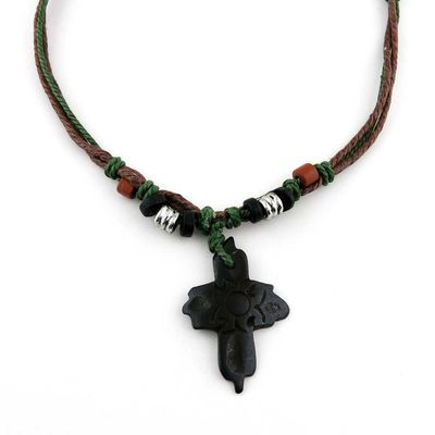 1 Piece Men's Women's Leather Necklace Collier Lady Beauty Mens Woman Costume NL2004 Cross Bone