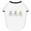 TOOLOUD Three Easter Tulips Cotton Dog Shirt White with Black Medium view 1