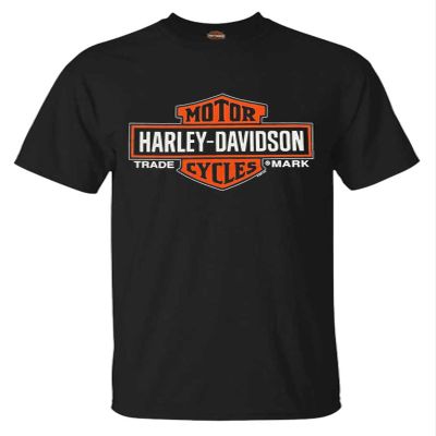 Harley-Davidson Men's Elongated Orange Bar & Shield Black T-Shirt 30290285 (5XL)