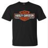 Harley-Davidson Men's Elongated Orange Bar & Shield Black T-Shirt 30290285 (5XL) view 1