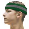 COUVER 2 Color Stripe Terry Sports Headband, 1 Piece, Steel Blue/Green view 1