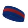 COUVER 2 Color Stripe Terry Sports Headband, 1 Piece, Red/Blue view 2