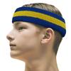 COUVER 2 Color Stripe Terry Sports Headband, 1 Piece, Yellow/Blue view 1