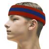 COUVER 2 Color Stripe Terry Sports Headband, 1 Piece, Blue/Red view 1
