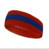 COUVER 2 Color Stripe Terry Sports Headband, 1 Piece, Blue/Red view 2
