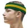 COUVER 2 Color Stripe Terry Sports Headband, 1 Piece, Yellow/Green view 1