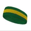COUVER 2 Color Stripe Terry Sports Headband, 1 Piece, Yellow/Green view 2