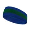 COUVER 2 Color Stripe Terry Sports Headband, 1 Piece, Green/Blue view 2