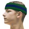 COUVER 2 Color Stripe Terry Sports Headband, 1 Piece, Blue/Green view 1