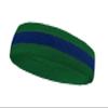 COUVER 2 Color Stripe Terry Sports Headband, 1 Piece, Blue/Green view 2