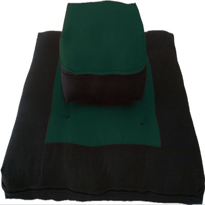 D&D Futon Furniture Zabuton Zafu Set, Yoga, Meditation Seat Cushions, Kneeling, Sitting, Supporting Exercise Pratice Zabuton & Zafu Cushions. (Hunter)