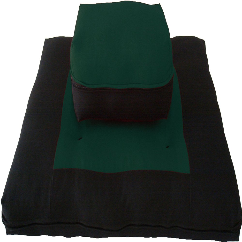 D&D Futon Furniture Zabuton Zafu Set, Yoga, Meditation Seat Cushions, Kneeling, Sitting, Supporting Exercise Pratice Zabuton & Zafu Cushions. (Hunter)