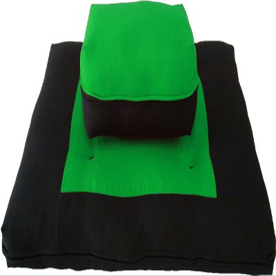 D&D Futon Furniture Zabuton Zafu Set, Yoga, Meditation Seat Cushions, Kneeling, Sitting, Supporting Exercise Pratice Zabuton & Zafu Cushions. (Light Green)