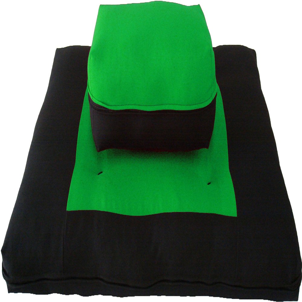 D&D Futon Furniture Zabuton Zafu Set, Yoga, Meditation Seat Cushions, Kneeling, Sitting, Supporting Exercise Pratice Zabuton & Zafu Cushions. (Light Green)