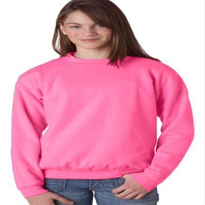 Gildan - Youth Heavy Blend Crewneck Sweatshirt - 18000B-Safety Pink-M