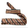 Moda Di Raza Men's Multi Striped Skinny Trendy Imported Modern Fashion Necktie-Persimmon view 2