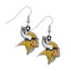 NFL Siskiyou Sports Womens Minnesota Vikings Chrome Dangle Earrings One Size Team Colors,white view 1