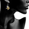 NFL Siskiyou Sports Womens Minnesota Vikings Chrome Dangle Earrings One Size Team Colors,white view 2