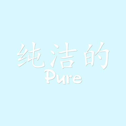 Chinese Symbols "Pure" Vinyl Decal Sticker - 12" x 5.5" - White