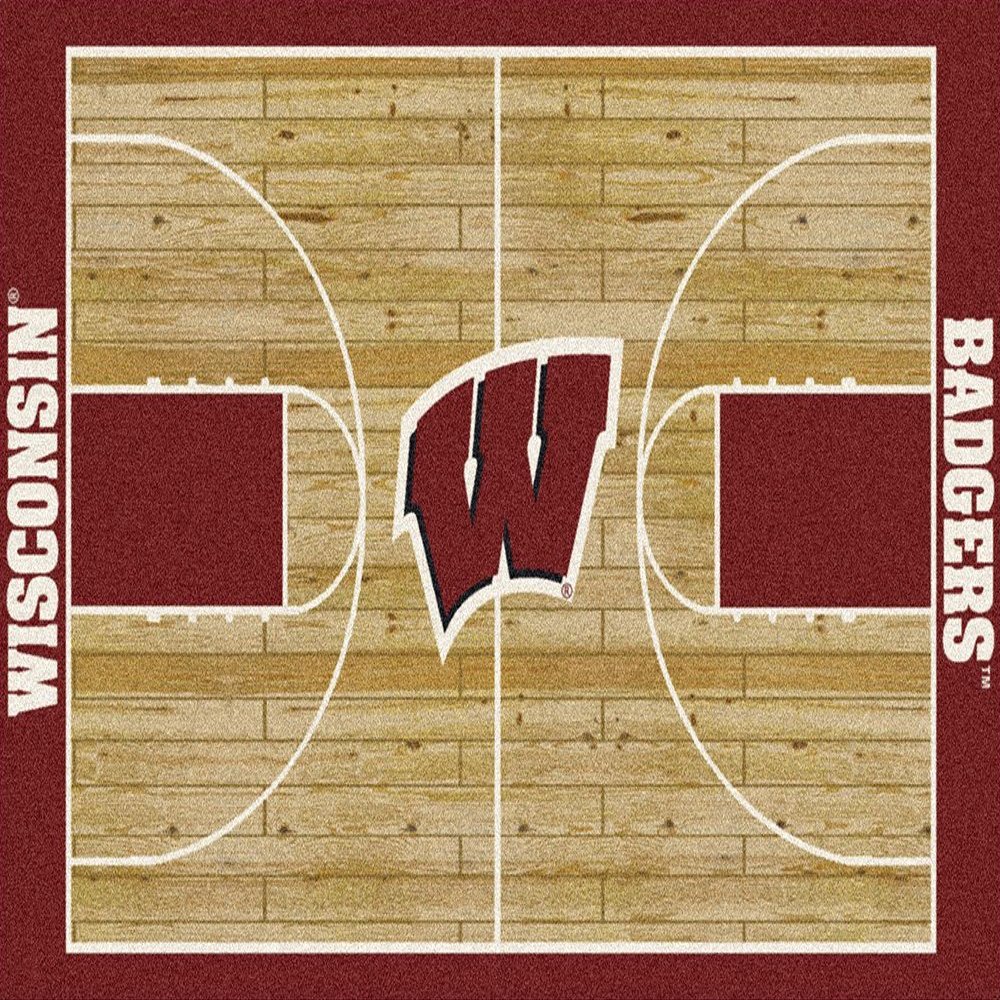 American Floor Mats Wisconsin Badgers NCAA College Home Court Team Area Rug 7'8"x10'9"