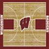 American Floor Mats Wisconsin Badgers NCAA College Home Court Team Area Rug 7'8"x10'9" view 1