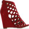 Bonnibel Trina-2 Womens Cut Out Back Zip Wedge Sandals,Red,8 view 2